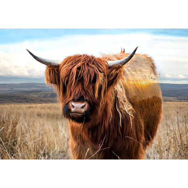 Call of the Wild - Highland Cow Fabric Panel