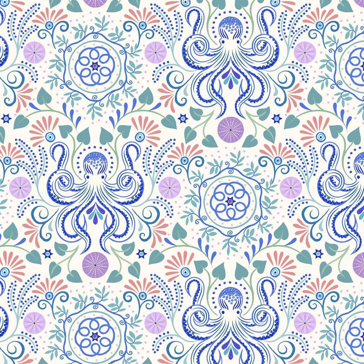 Chalki - Octopus Cream - Cotton Fabric