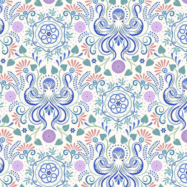 Chalki - Octopus Cream - Cotton Fabric