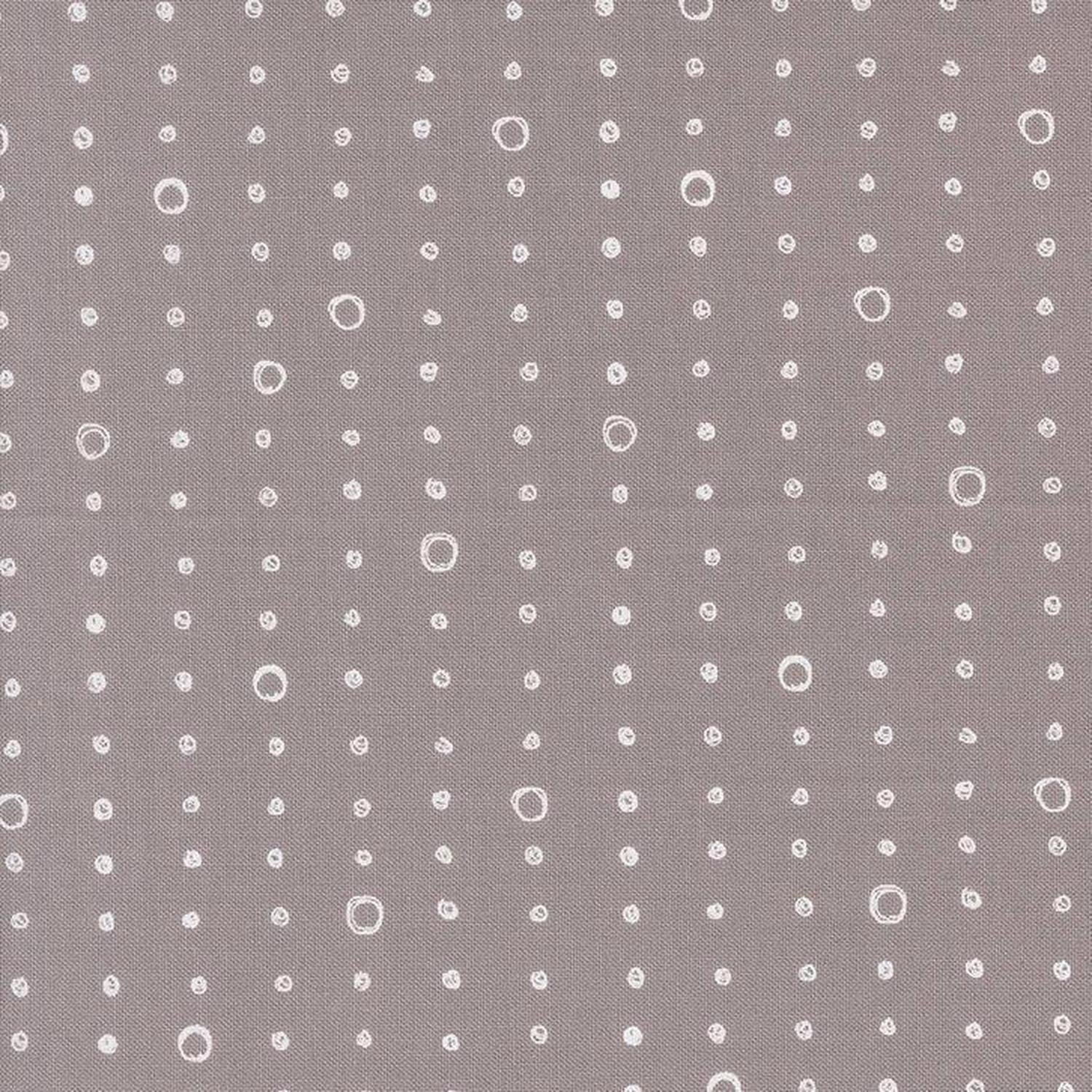 Chirp - Dots and Circles Pebble - Cotton Fabric