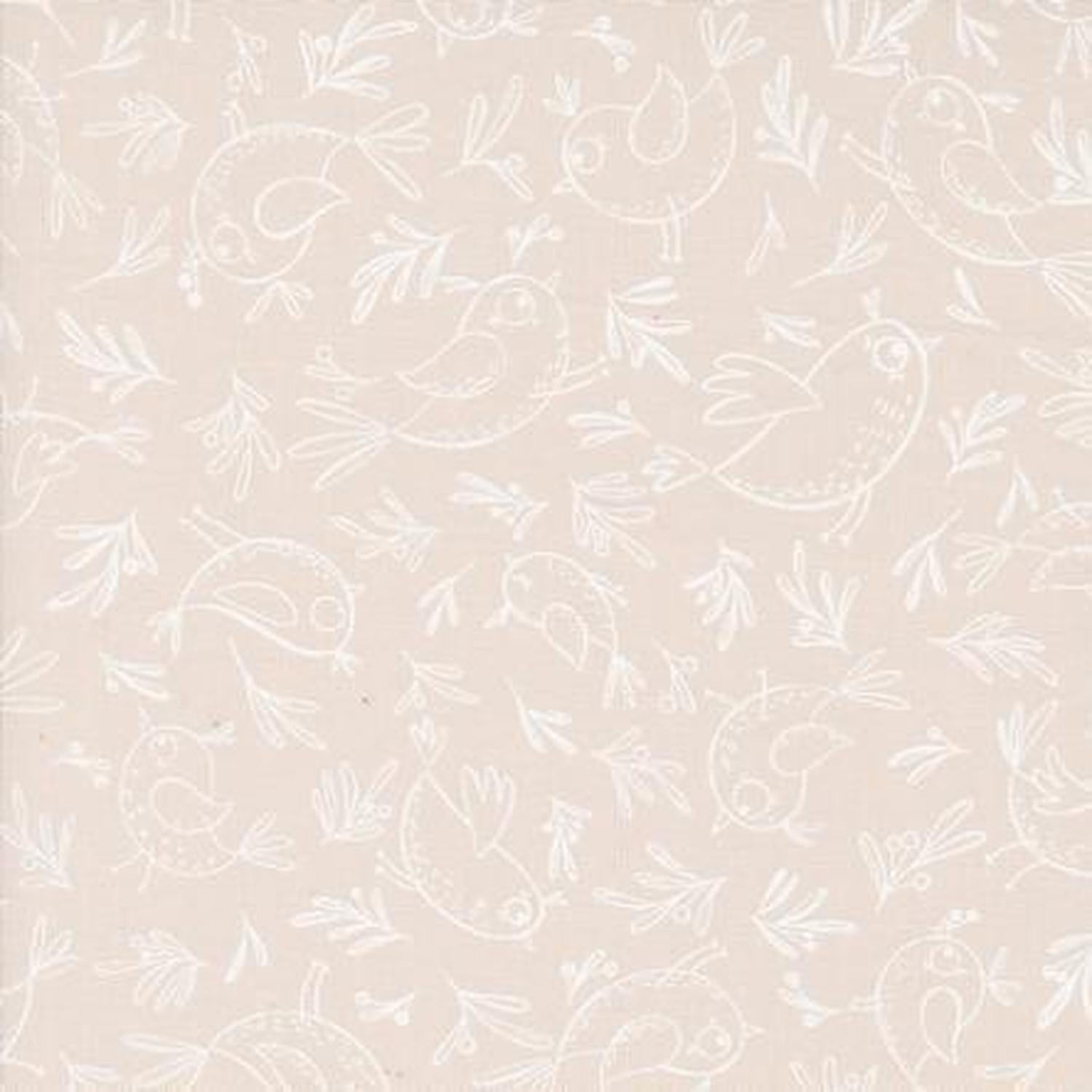 Chirp - Trace a Bird Cloud - Cotton Fabric