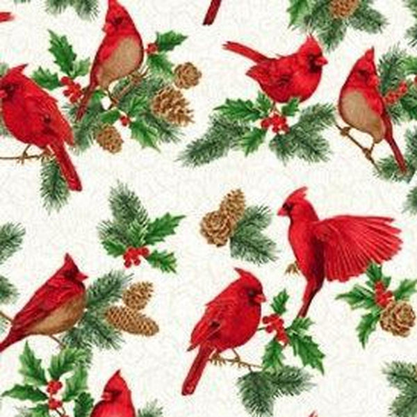 Christmas Splendor - Cardinals - Cotton Fabric