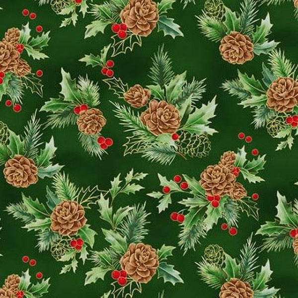Christmas Splendor - Holly - Cotton Fabric