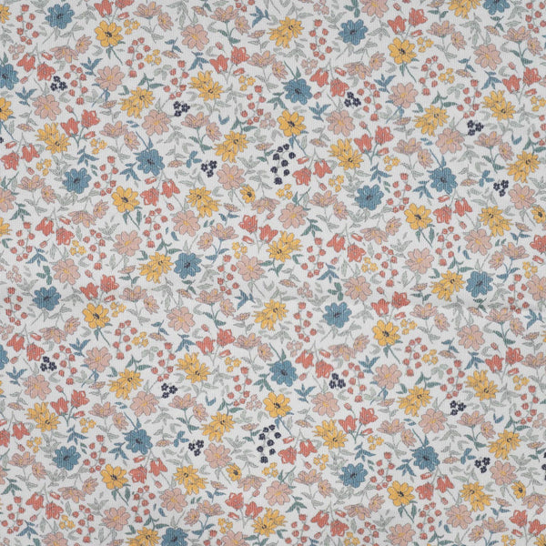 Fine Cotton Needlecord 21 Wale - Floral Print
