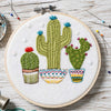Cactus Wool Appliqué Hoop Craft Kit