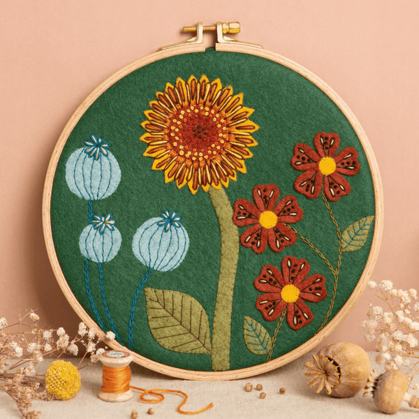 Botanical Wool Embroidery Hoop Craft Kit