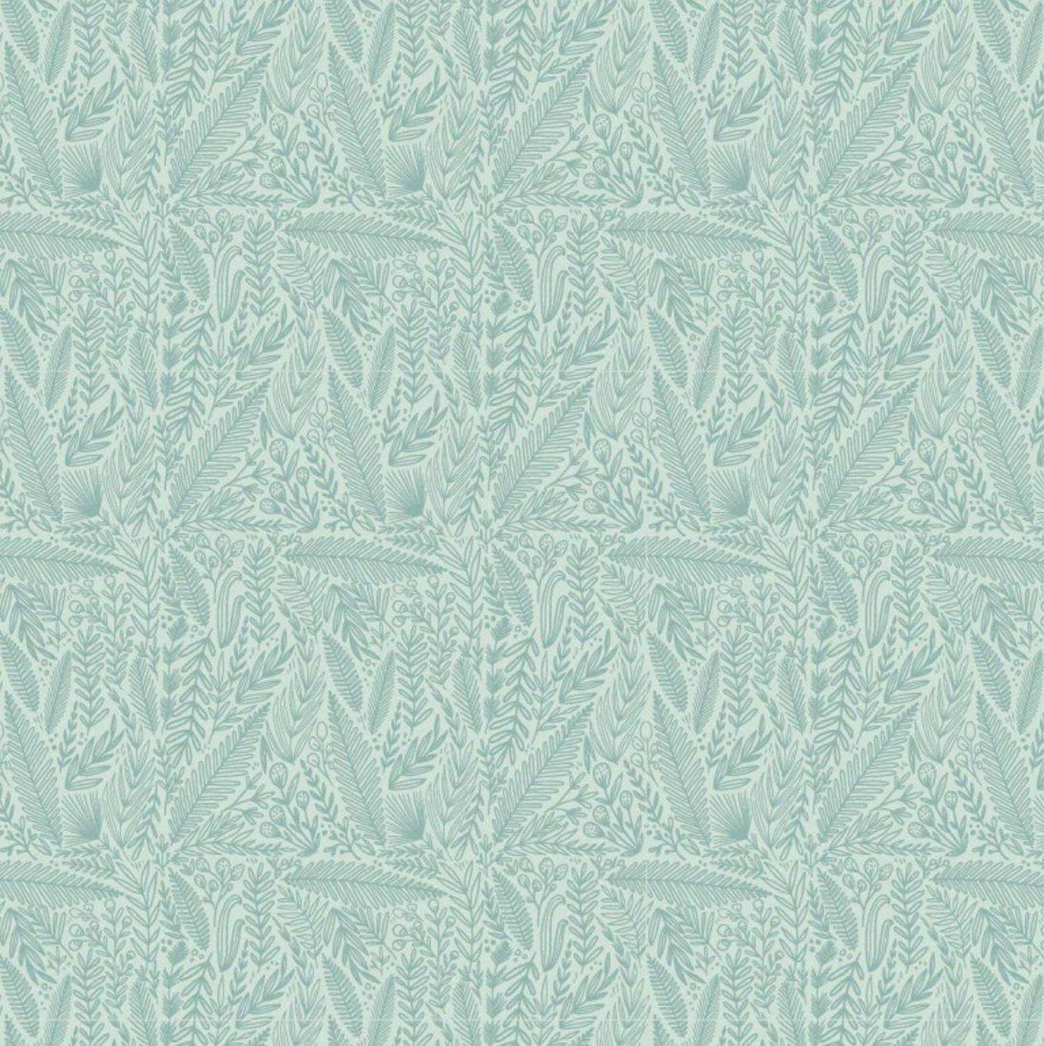 Cottage Charm by Poppie Cotton - Delicate Foliage Blue - Cotton