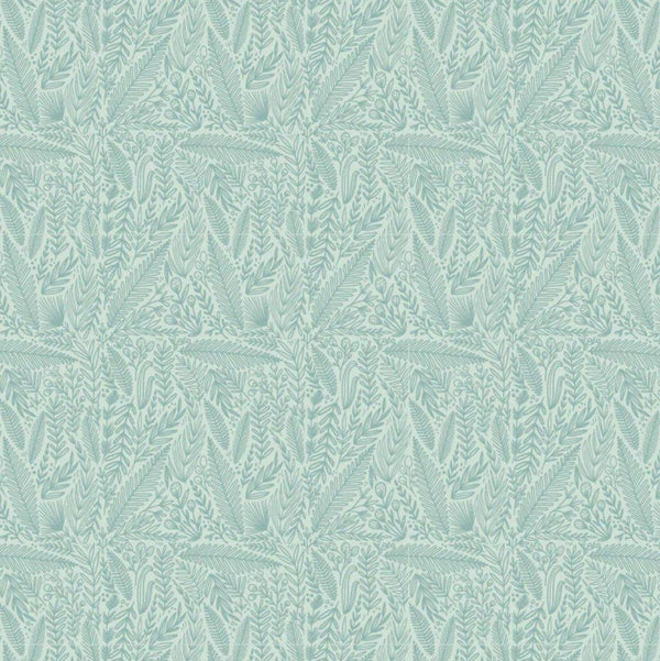 Cottage Charm by Poppie Cotton - Delicate Foliage Blue - Cotton