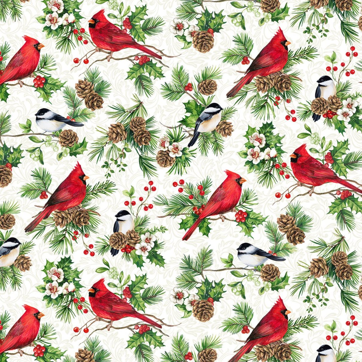 Yuletide Traditions - Birds - Cotton Fabric