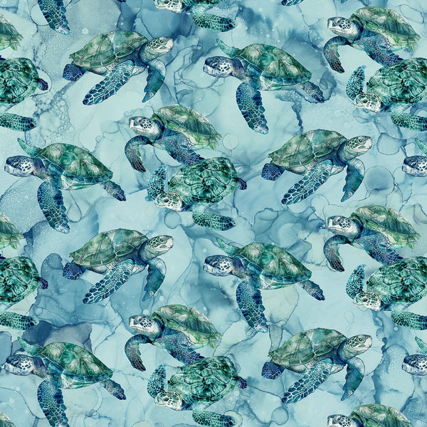 Sea Breeze Turtles Cotton Fabric