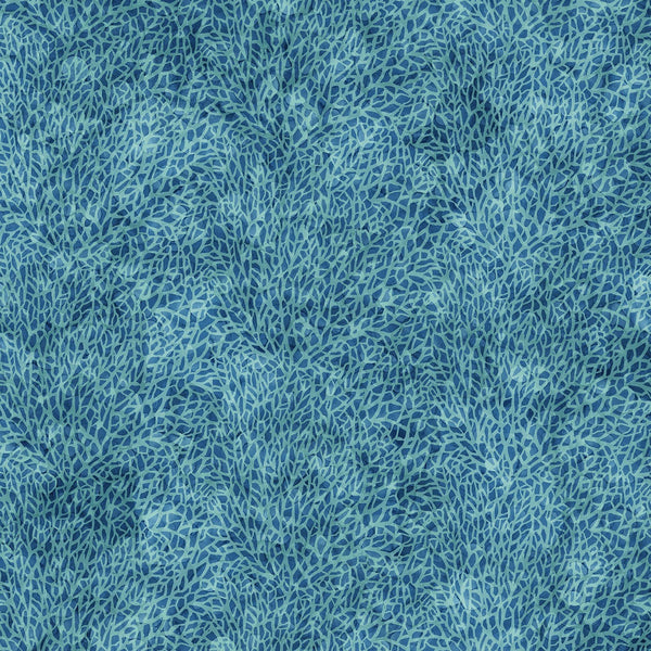 Sea Breeze Coral Blender Blue Cotton Fabric