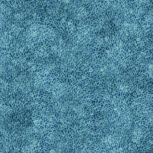 Sea Breeze Coral Blender Blue Cotton Fabric