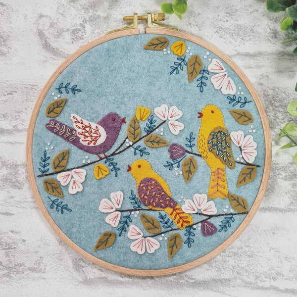 Dawn Chorus Wool Appliqué Hoop Craft Kit
