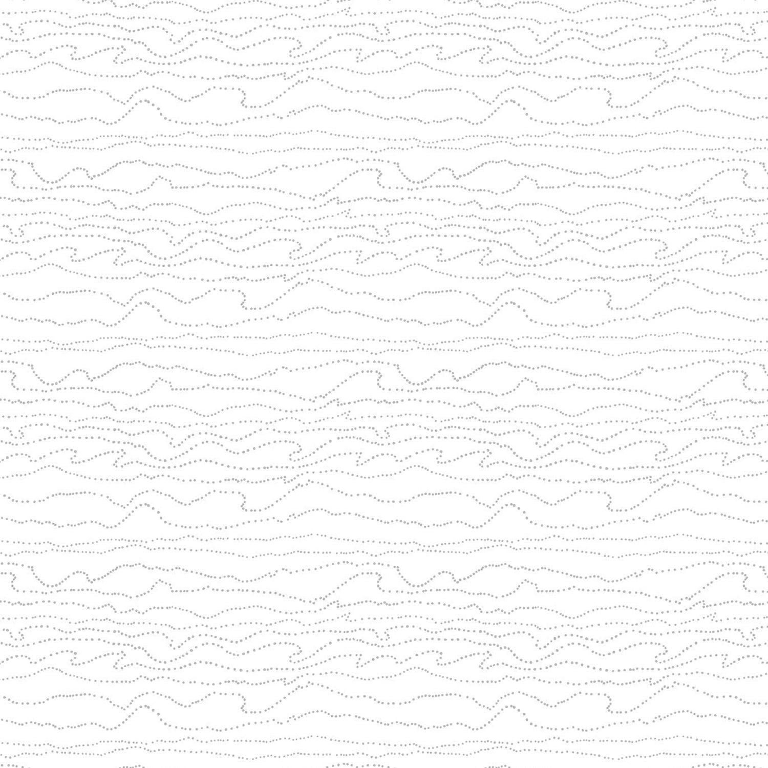 Dovetail - White Gray Strings - Cotton Fabric