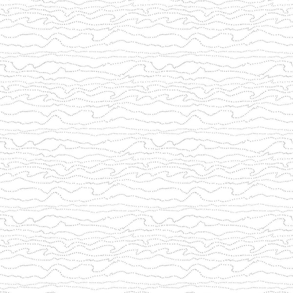 Dovetail - White Gray Strings - Cotton Fabric