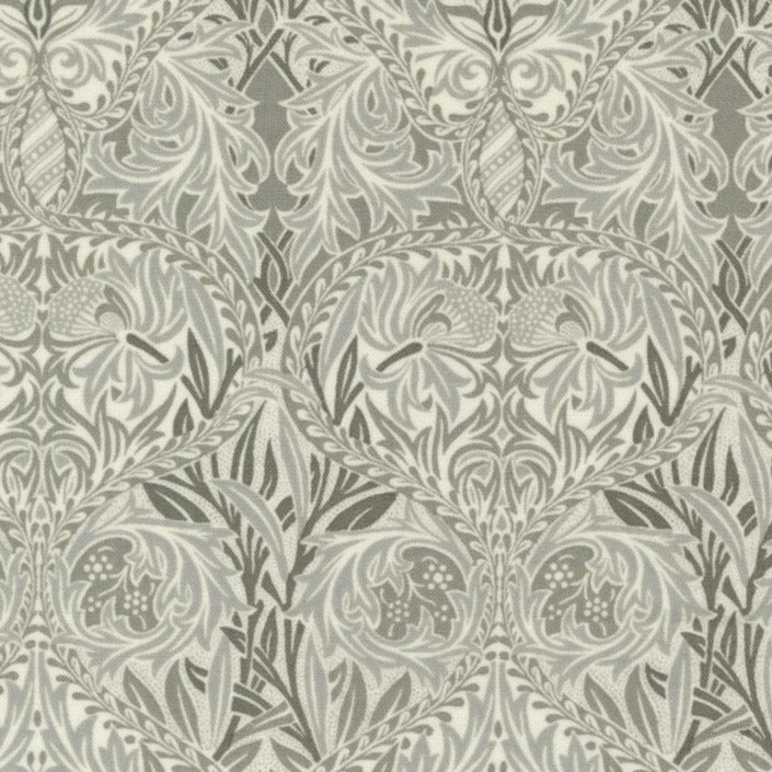 Ebony Suite - Morris Iris Damask Porcelain - Cotton