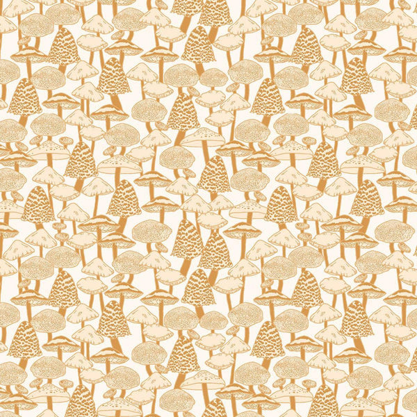 Fall's Enchantment - Mushroom Love Mustard - Cotton Fabric