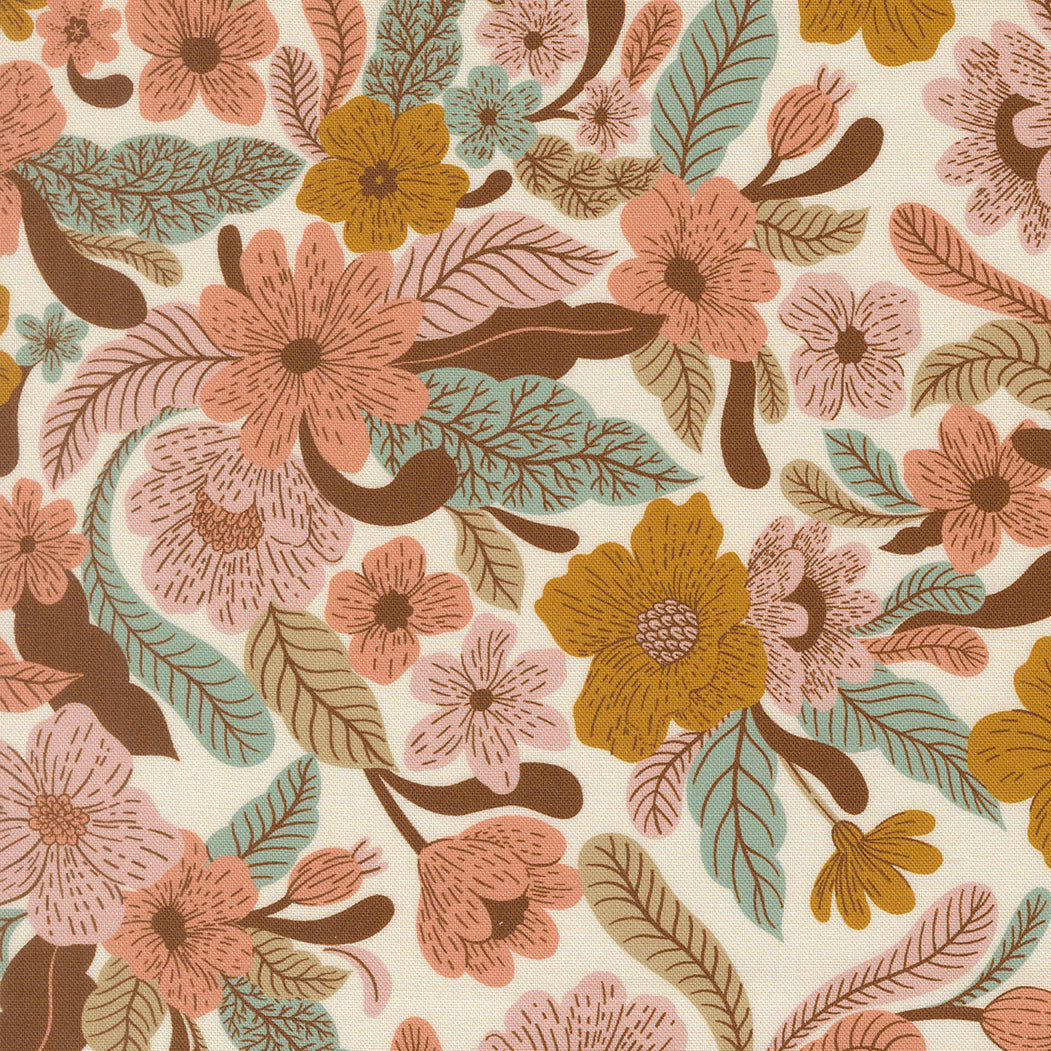 Feather and Forest Bloom - Wildflower Whispers - Cotton Fabric