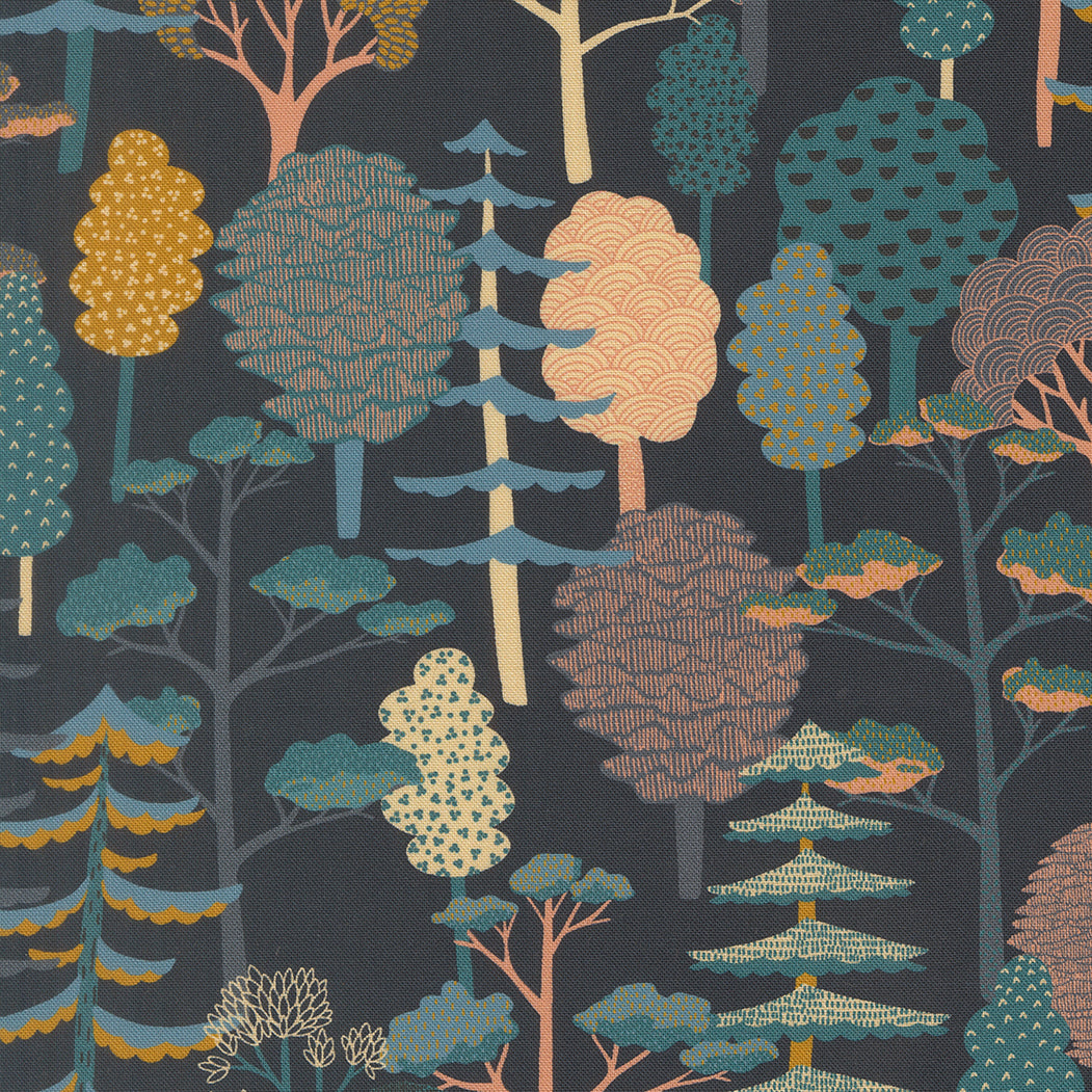 Feather and Forest Bloom - Forest Trees Landscape - Cotton Fabric