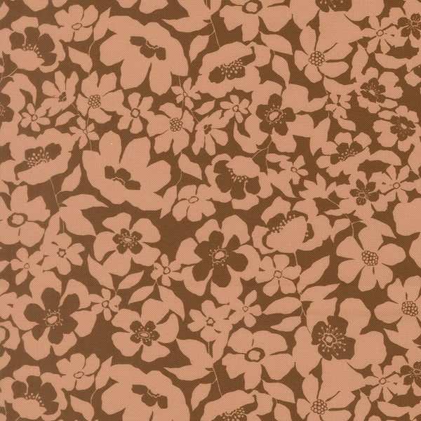 Feather and Forest Bloom - Floral Fusion Walnut - Cotton Fabric