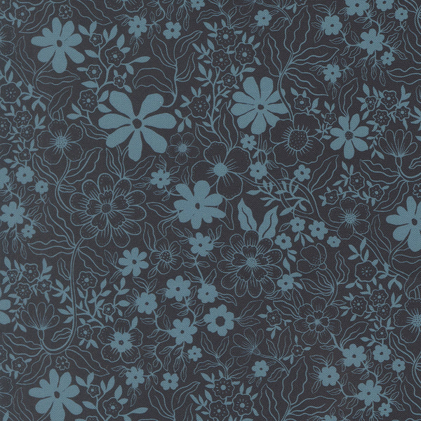 Feather and Forest Bloom - Pollen Sprinkles Midnight - Cotton Fabric
