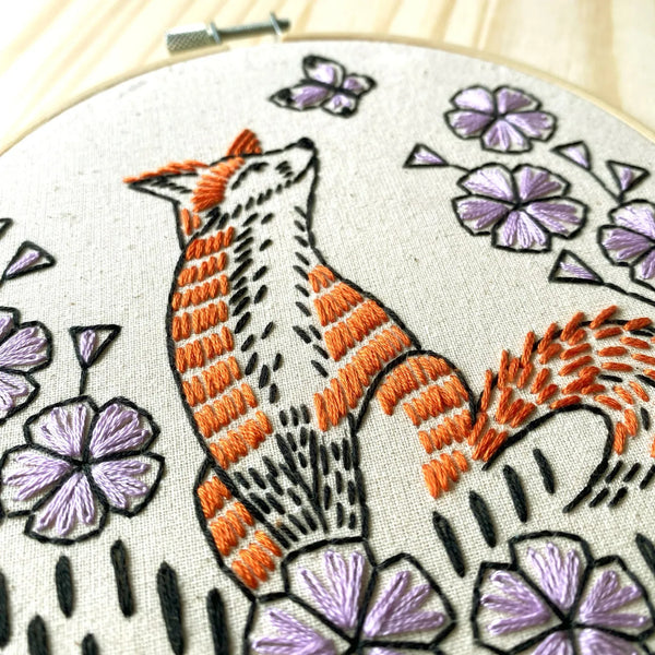 Fox in Phlox - Full Embroidery Kit