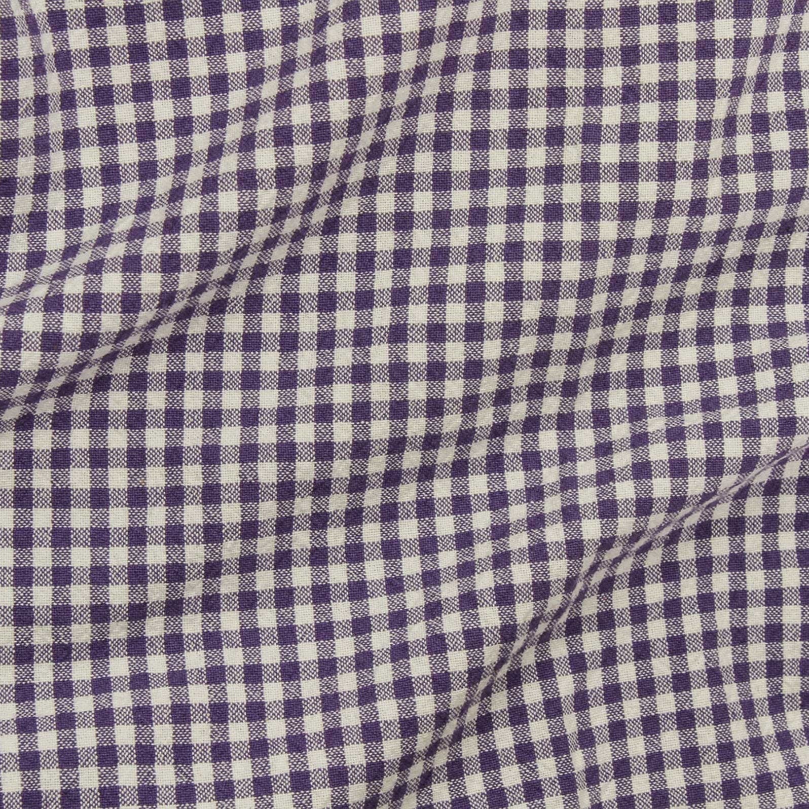 Close-up of purple and white checkered fabric