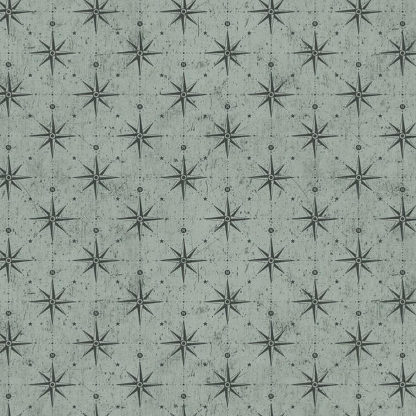 Great Journey Compass Green Cotton Fabric