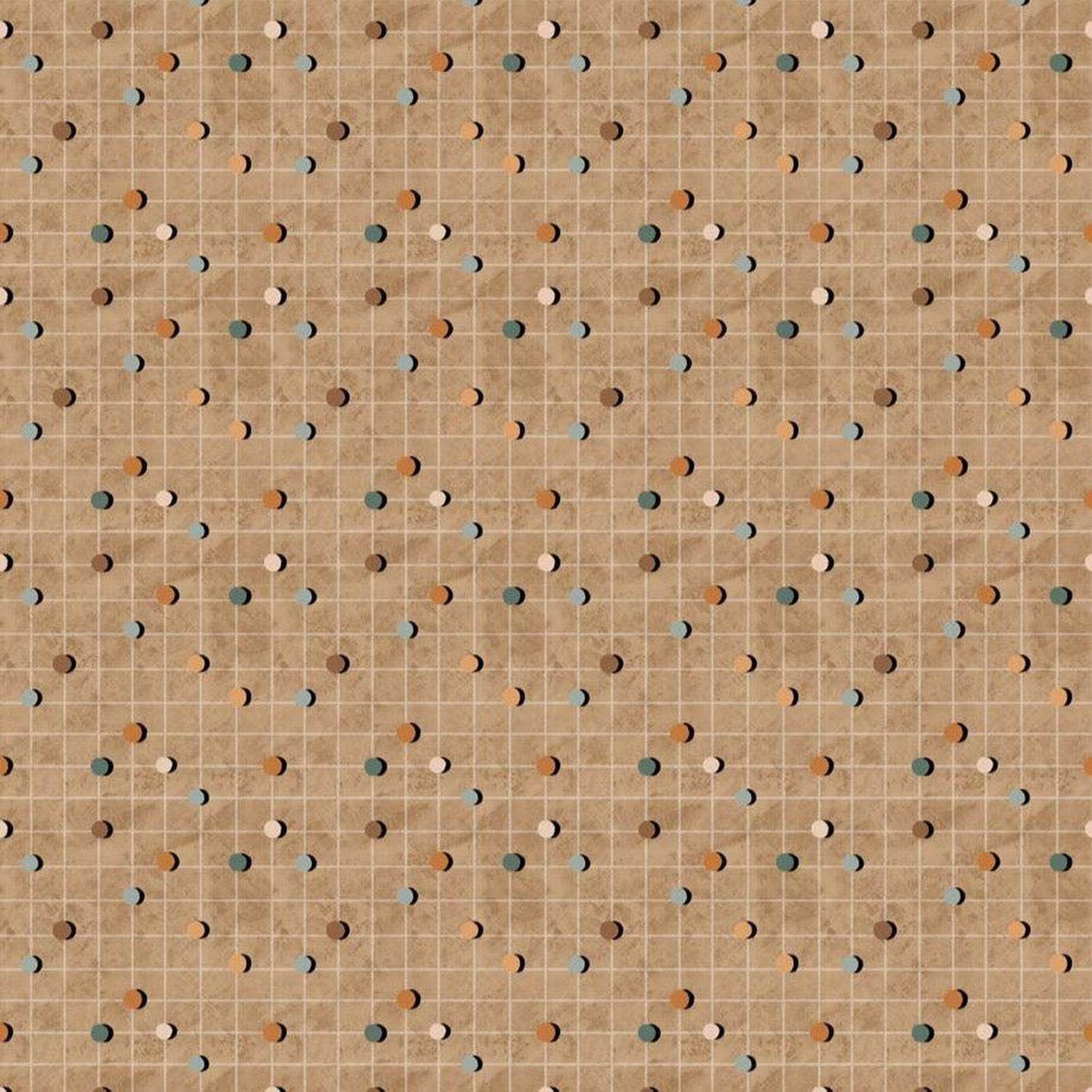 Great Journey Dots Beige Cotton Fabric