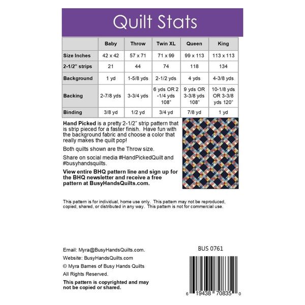 Handpicked Quilt Pattern