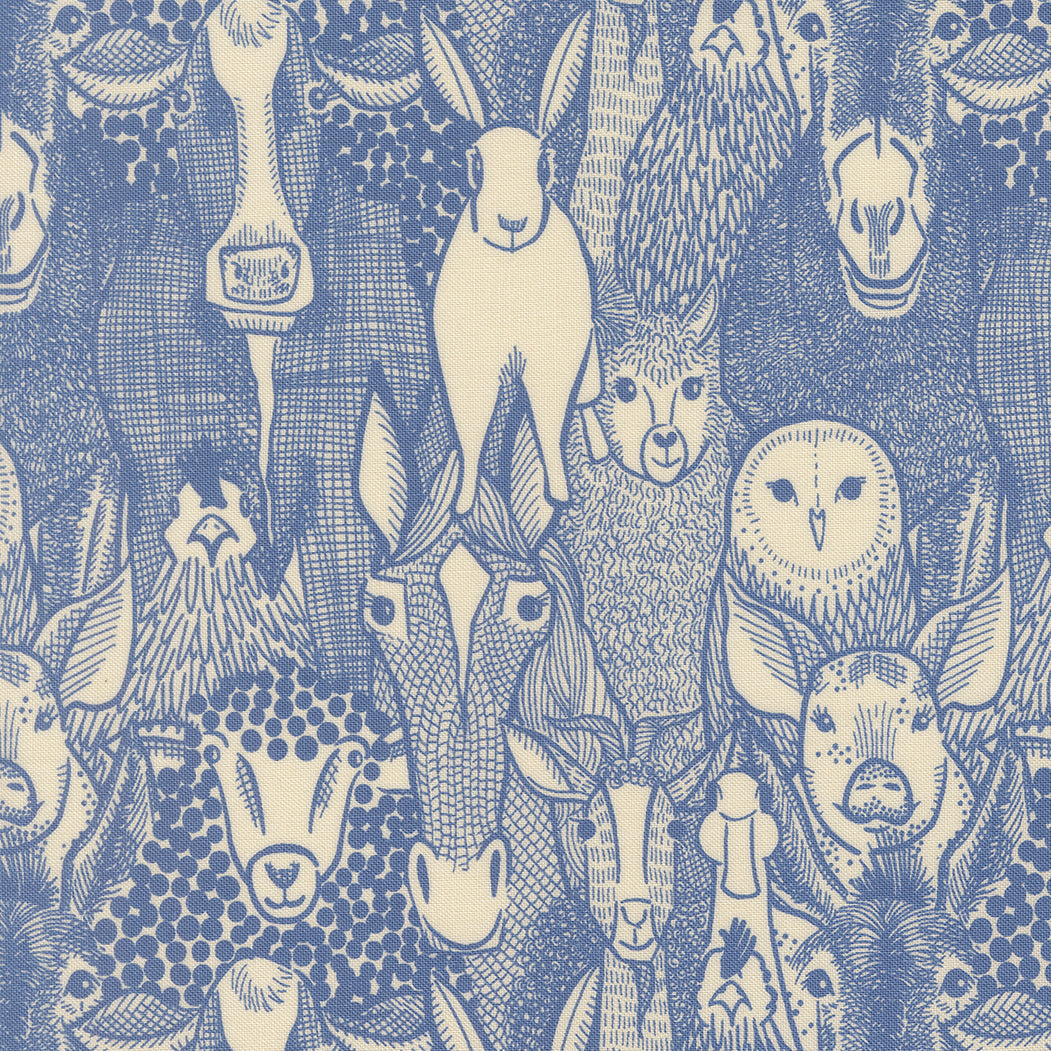The Henhouse - Barnyard Faces - Cotton Fabric