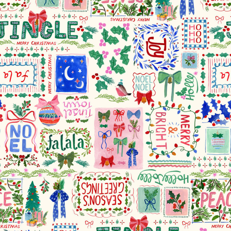 Merry Happy Christmas - Merry Happy Christmas - Cotton Fabric