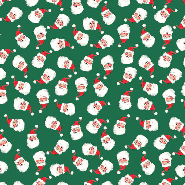 Merry Happy Christmas - Jolly Santa - Cotton Fabric