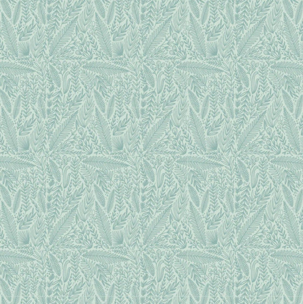 Cottage Charm by Poppie Cotton - Delicate Foliage Blue - Cotton