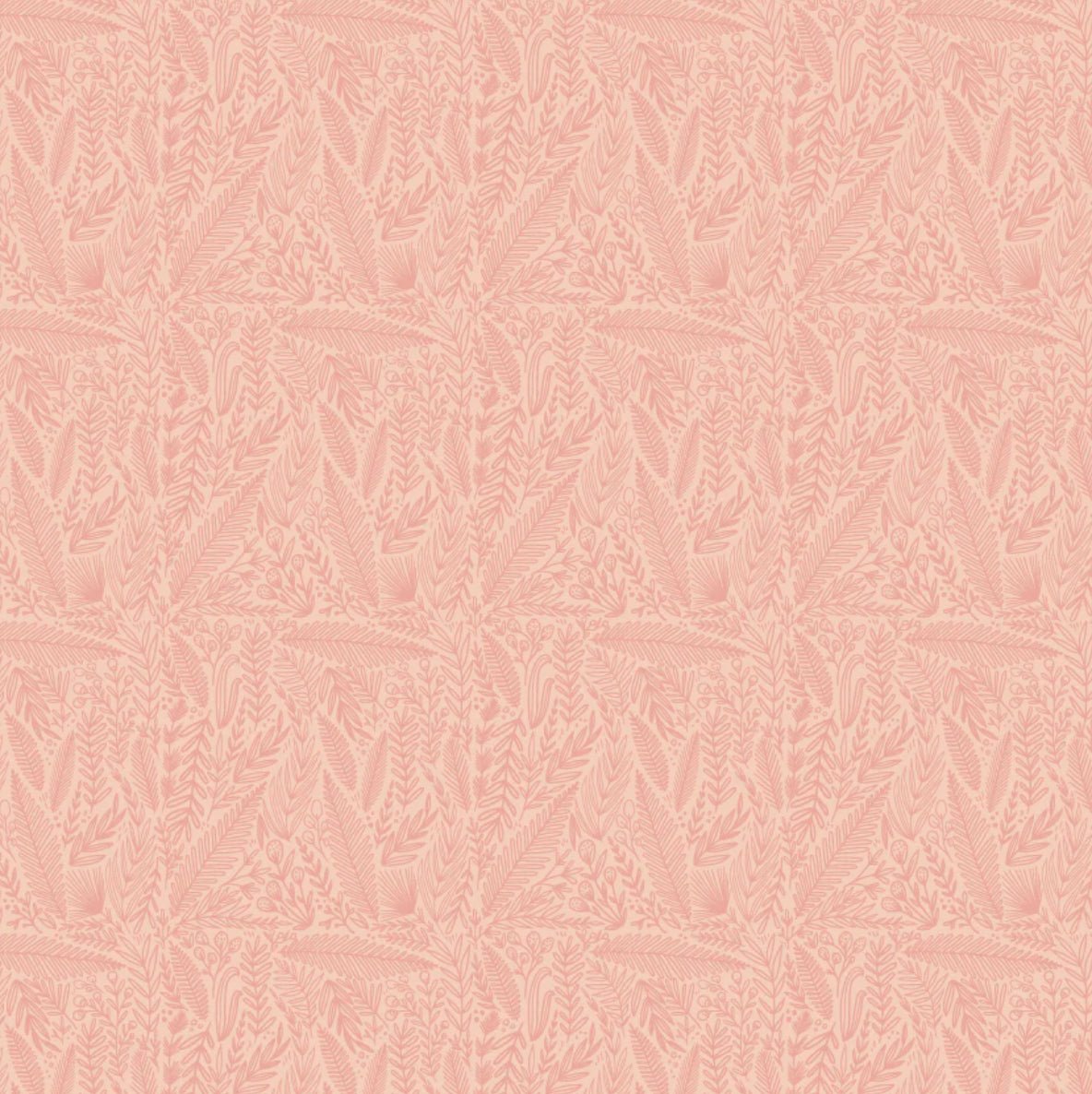 Cottage Charm by Poppie Cotton - Delicate Foliage Peach - Cotton