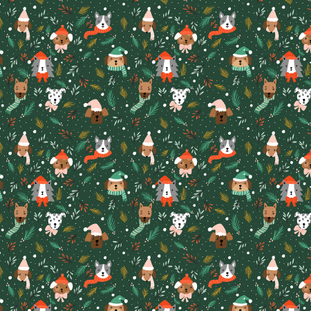 Merry Pawmas - Barkmas Tree - Cotton Fabric