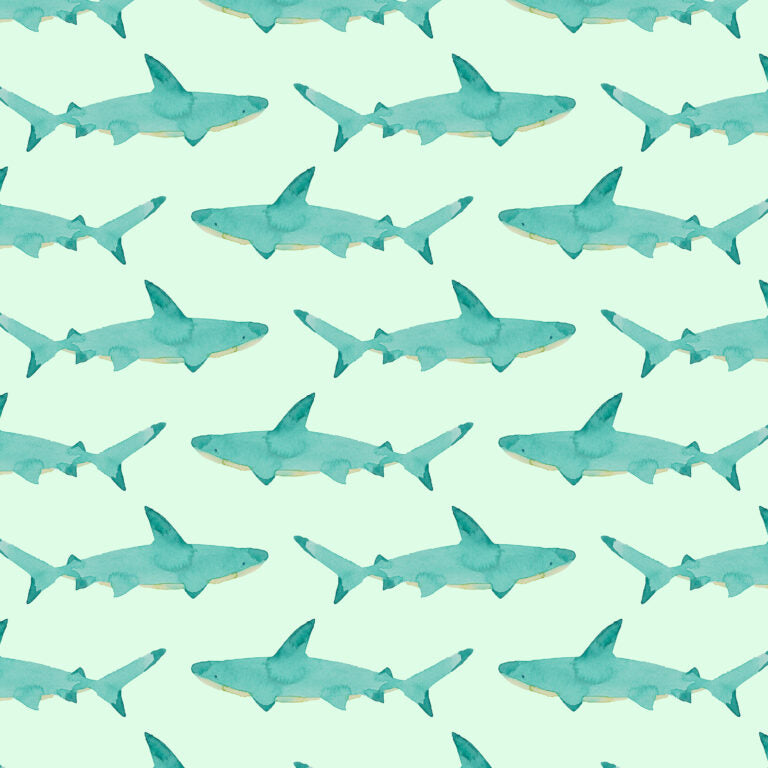 Under the Sea - Sharks - Cotton Fabric