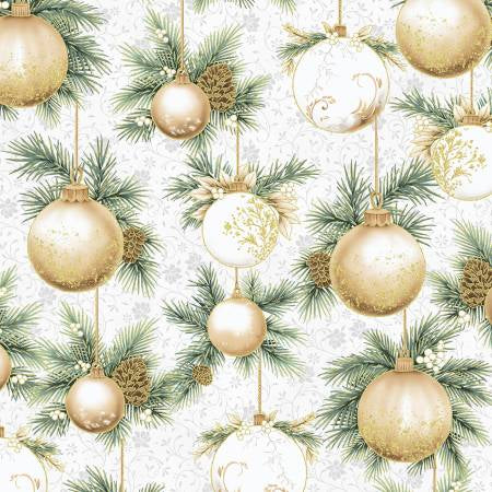 Ornament Grove - White Gold - Cotton Fabric