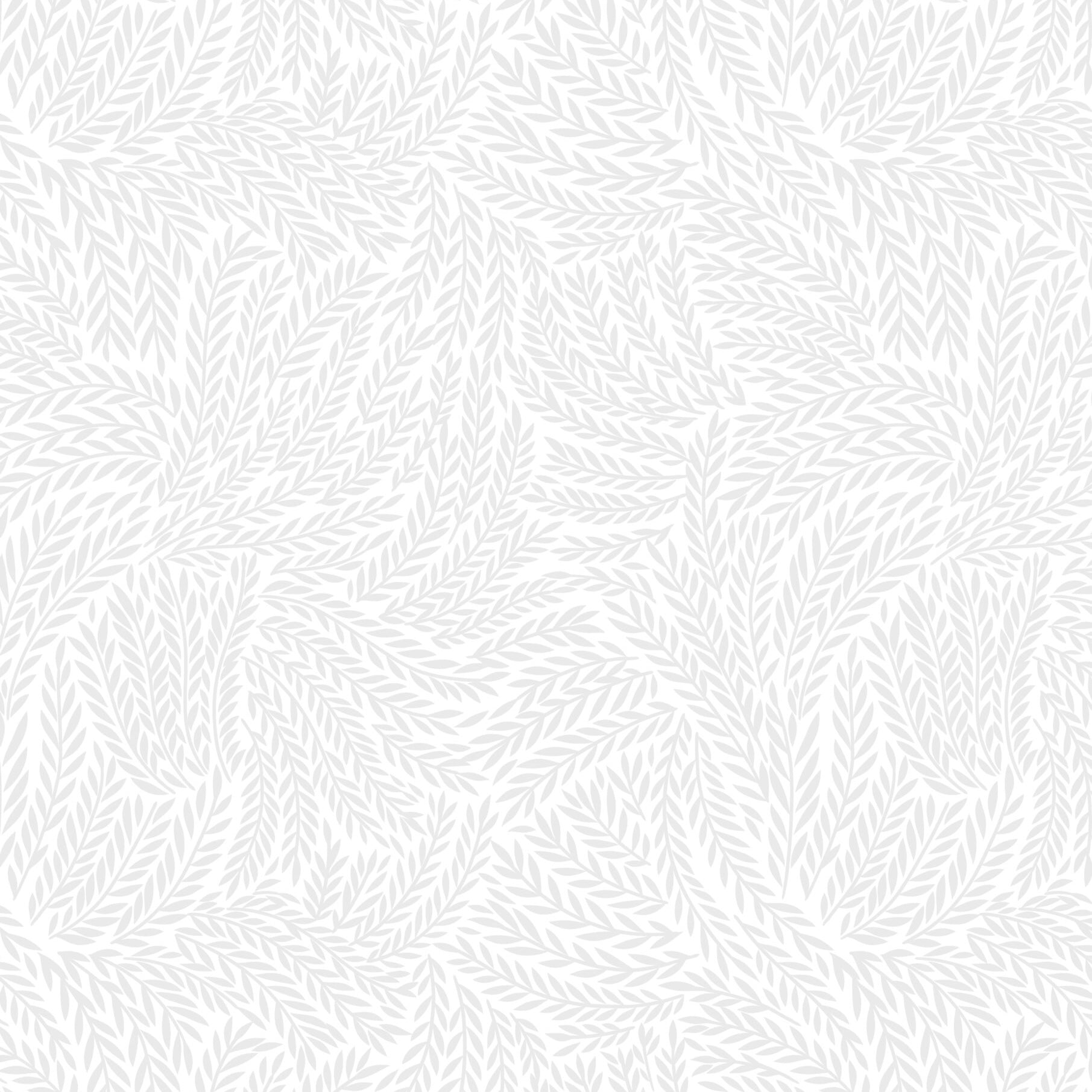 Tiny Tonals - Leaf White on White - Cotton