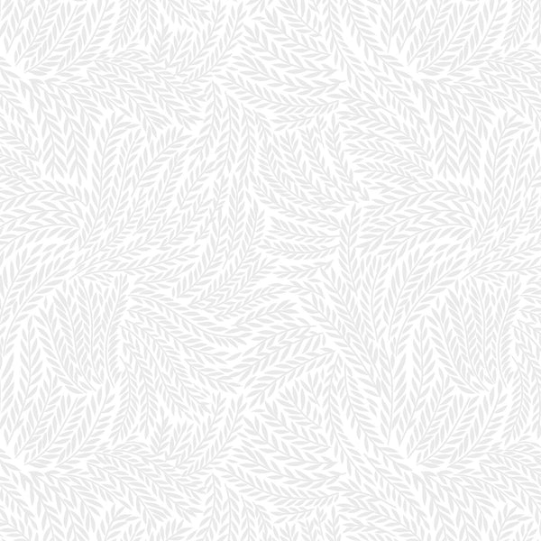 Tiny Tonals - Leaf White on White - Cotton