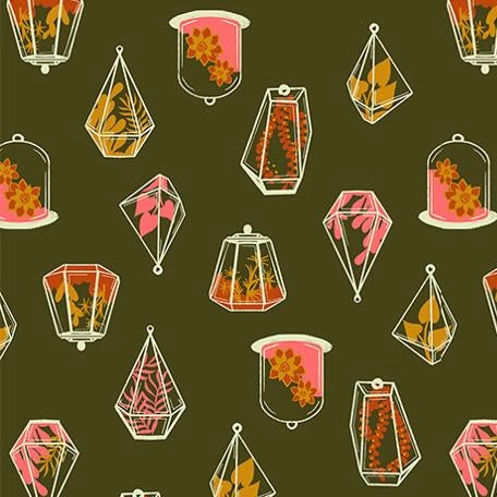 Calathea by Ruby Star - Terrarium Mossy - Cotton Fabric