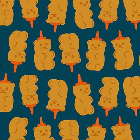 Egg and Friends by Ruby Star - Honey Bears Galaxy - Cotton Fabric