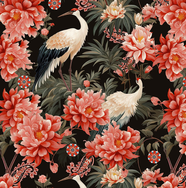 Ecovero Viscose Jersey - Cranes