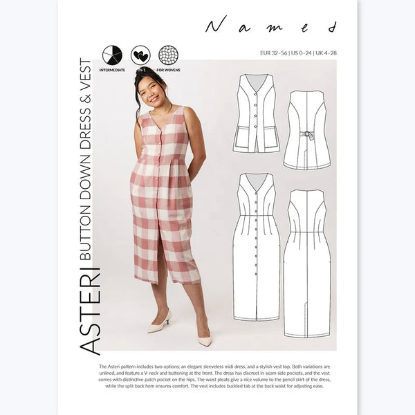 Asteri Button Down Dress & Vest Pattern