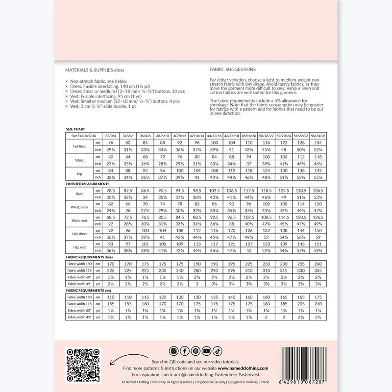 Asteri Button Down Dress & Vest Pattern