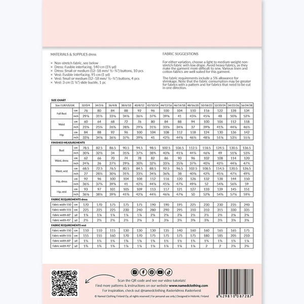 Asteri Button Down Dress & Vest Pattern