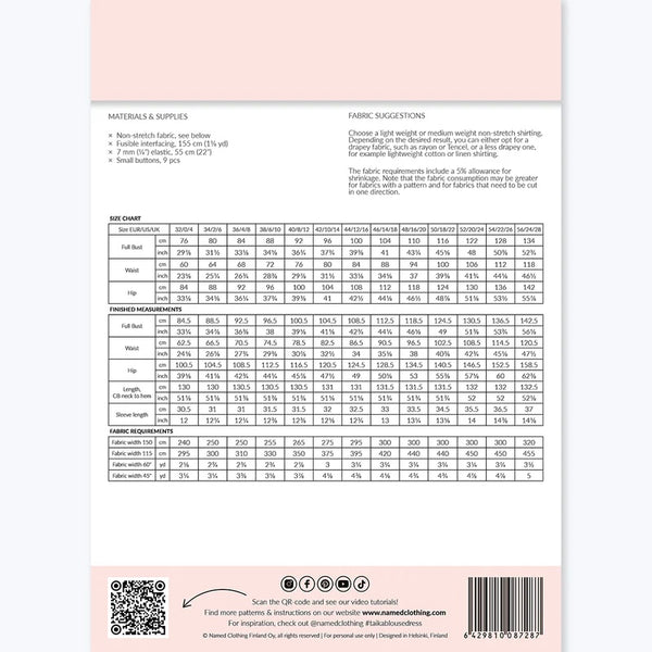 Taika Blouse Dress Pattern