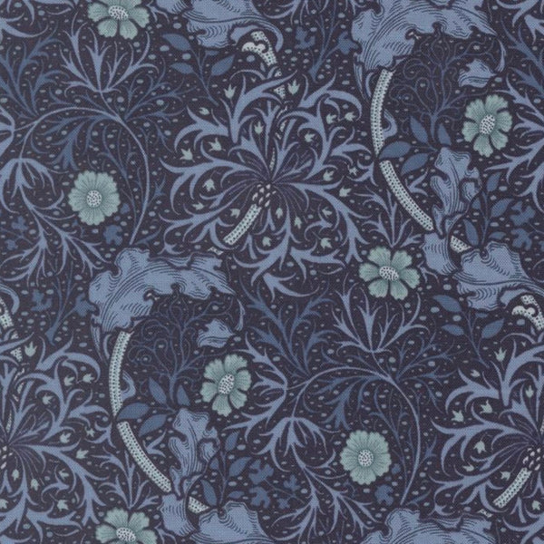 Morris Muse - Seaweed Florals Twilight - Cotton Fabric