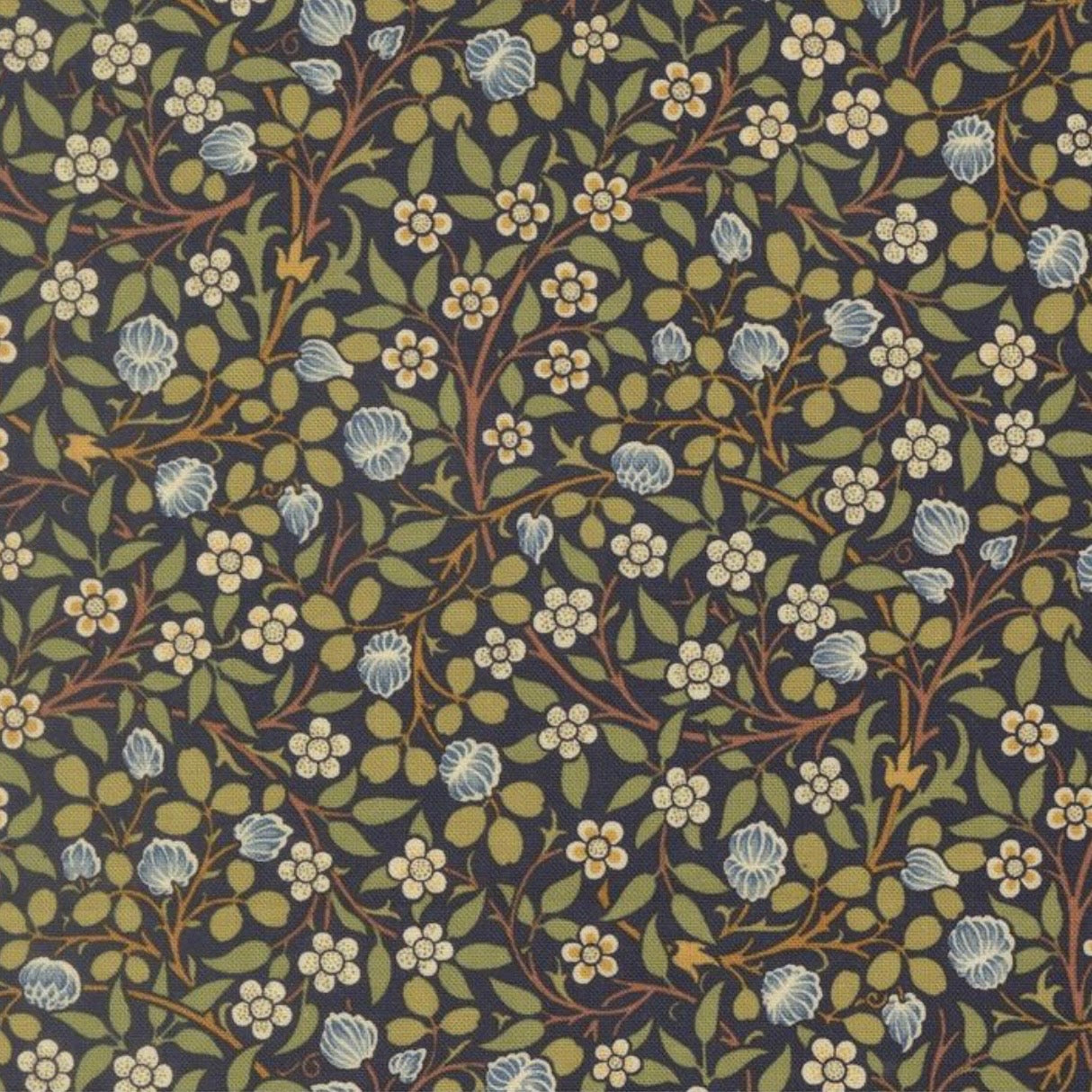 Morris Muse - Clover Small Floral Twilight - Cotton Fabric