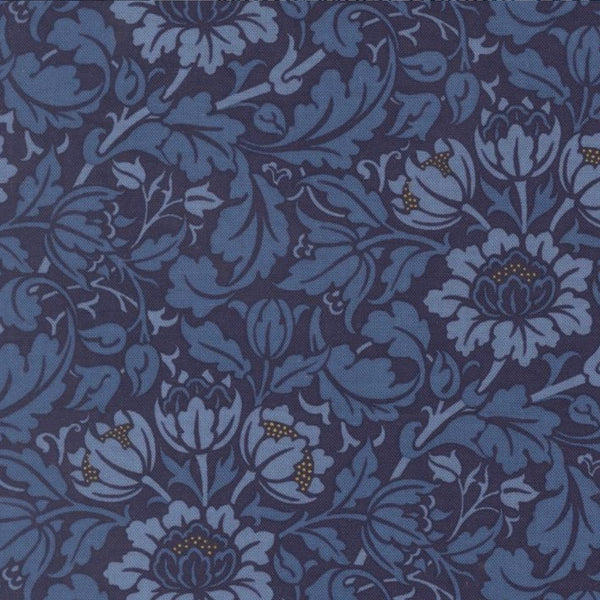 Morris Muse - Flowering Scroll Florals Twilight - Cotton Fabric
